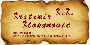 Krstimir Klopanović vizit kartica